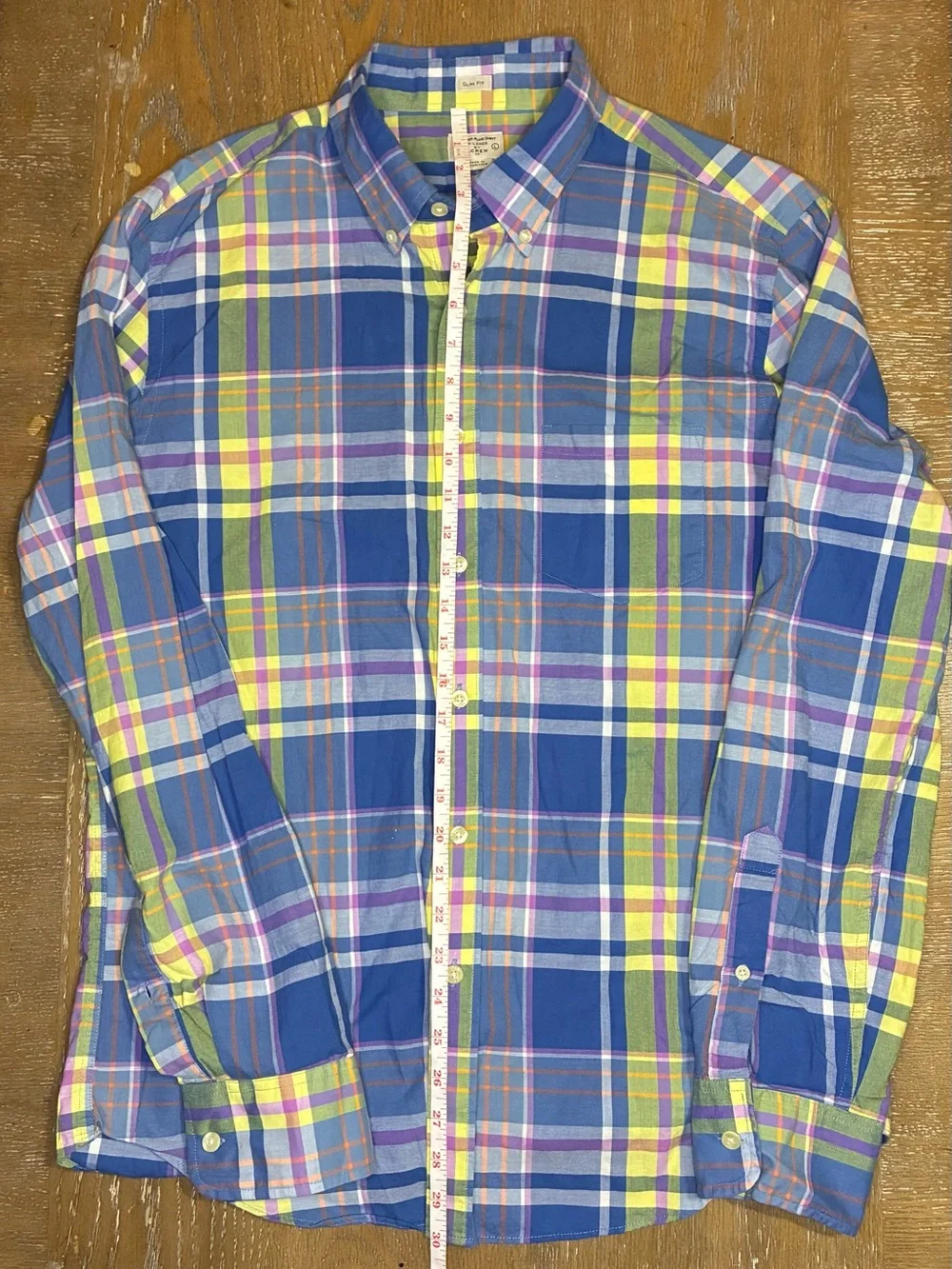 J. Crew Men's Blue Plaid Button-Down Shirt
